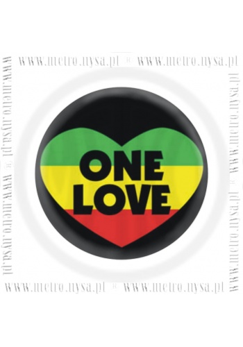 Plakietka ONE LOVE RASTA SERCE (0043)