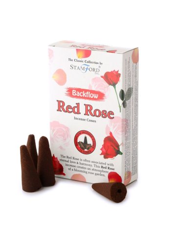 Kadzidełka stożkowe RED ROSE backflow