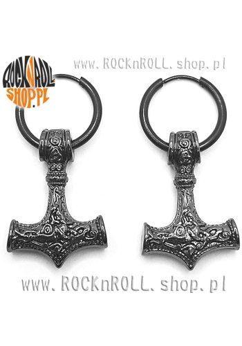Kolczyki MŁOT THORA czarne