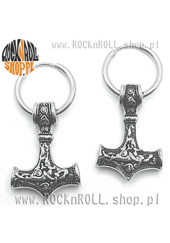Kolczyki MŁOT THORA srebrne
