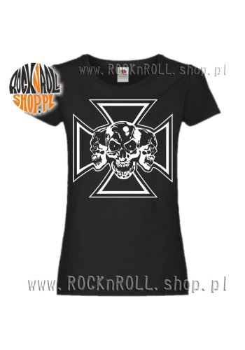 Koszulka damska KRZYŻ z trzema czaszkami