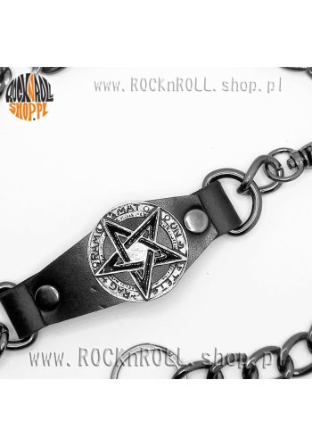 Łańcuch PENTAGRAM TETRAGRAMMATON na skórze
