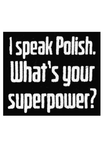 Naszywka I Speak Polish czarna