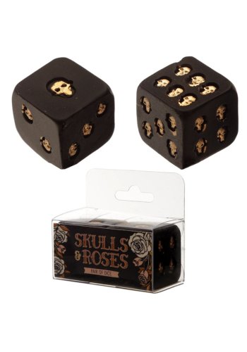 Zestaw kostek do gry "Czarno - Złote Czaszki"